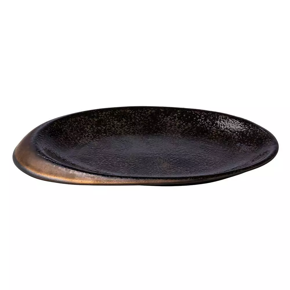 Тарілка овальна Studio Raw Stone 25.8X18.5 см gold, black - RD18332